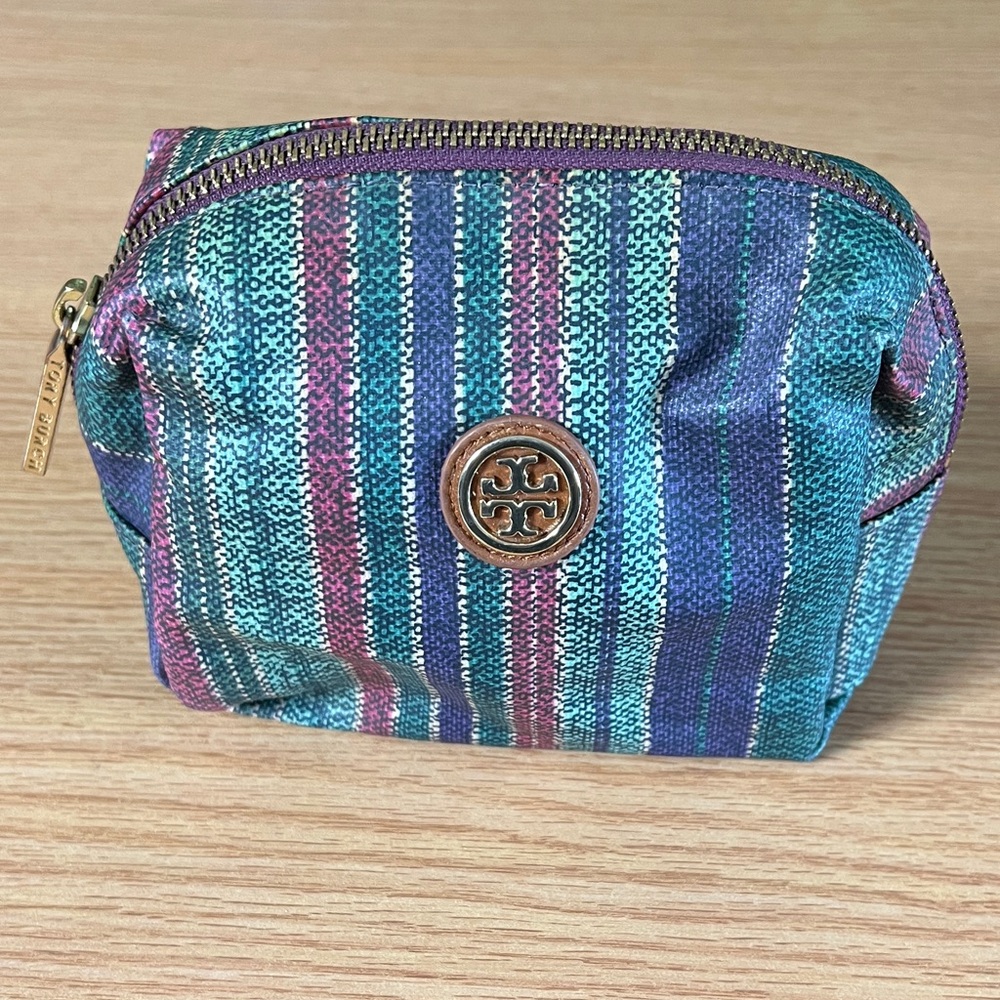 Tory Burch Multicolor Striped Cosmetic Bag